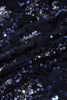 Carregar imagem no visualizador da galeria, Vestido de noite azul marinho com lantejoulas