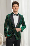 Dark Green Peak Lapel Blazer Masculino Prom Blazer