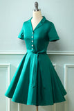 Marinho 1950s Vestido Vintage