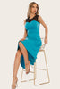 Carregar imagem no visualizador da galeria, Vestido vintage cinza alto com renda