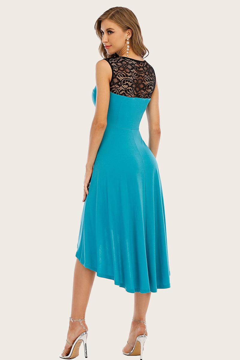 Carregar imagem no visualizador da galeria, Vestido vintage cinza alto com renda