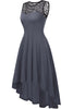 Carregar imagem no visualizador da galeria, Vestido vintage cinza alto com renda