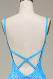 Azul brilhante profundo V-neck Sereia Prom Dress