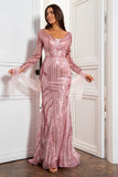 Sereia V Pescoço Blush Vestido Mãe Mãe