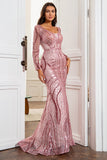 Sereia V Pescoço Blush Vestido Mãe Mãe