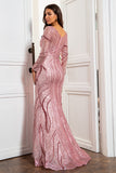 Sereia V Pescoço Blush Vestido Mãe Mãe