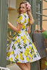 Carregar imagem no visualizador da galeria, Vintage Lemon Print 1950 Swing Dress