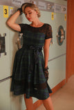 Vestido de 1950 com renda verde