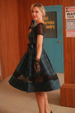 Vestido de 1950 com renda verde