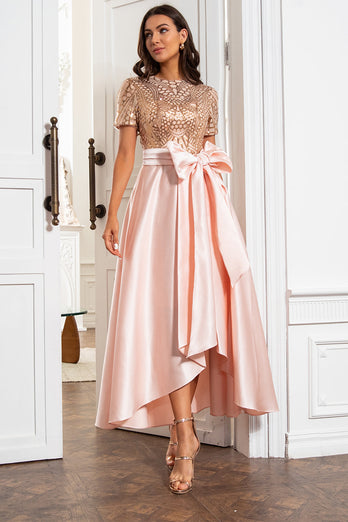 Blush Mãe do Vestido de Noiva com Lantejoulas