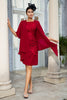 Carregar imagem no visualizador da galeria, Vermelho escuro duas peças mãe do vestido de noiva com renda