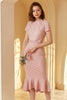 Carregar imagem no visualizador da galeria, Vestido de bodycon de renda rosa dos anos 60