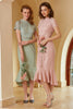Carregar imagem no visualizador da galeria, Vestido de bodycon de renda verde de 1960