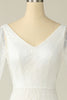 Carregar imagem no visualizador da galeria, Vestido de noiva de renda de pescoço v branco
