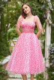 Vestido de baile midi rosa