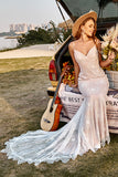 Marfim e Champagne Sereia Vestido de Noiva