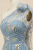 Carregar imagem no visualizador da galeria, Vestido azul de baile com bordado