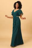 Vestido de Dama de Honra Verde A-Line