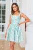Carregar imagem no visualizador da galeria, Elegante A Line Sage Printed Short Homecoming Dress