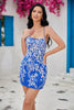 Carregar imagem no visualizador da galeria, Bodycon Esparguete Correias Royal Blue Short Homecoming Dress com Apliques