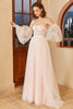 Carregar imagem no visualizador da galeria, Vestido de noiva de Polka Dots cor-de-rosa com mangas puff