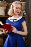 Peter Pan Collar Vestido Azul Royal