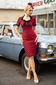 Vestido de Polka Dots de 1960 com arco