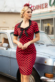 Vestido de Polka Dots de 1960 com arco