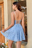 Carregar imagem no visualizador da galeria, Lace Spaghetti Straps Vestido de homecoming azul