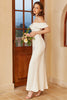 Carregar imagem no visualizador da galeria, Simples fora do ombro vestido de casamento Boho