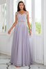 Carregar imagem no visualizador da galeria, Grey Chiffon Mãe do Vestido de Noiva com Missangas