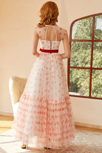 Princesa A Linha Querida Longa Vestido de Baile com Bowknot