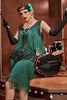Carregar imagem no visualizador da galeria, Vestido champagne Gatsby 1920 com lantejoulas e franjas