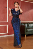 Vestido Royal Blue Sequin Long 1920s