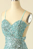 Carregar imagem no visualizador da galeria, Glitter de Lantejoulas Azul Aberto nas Costas Vestidos de Festa