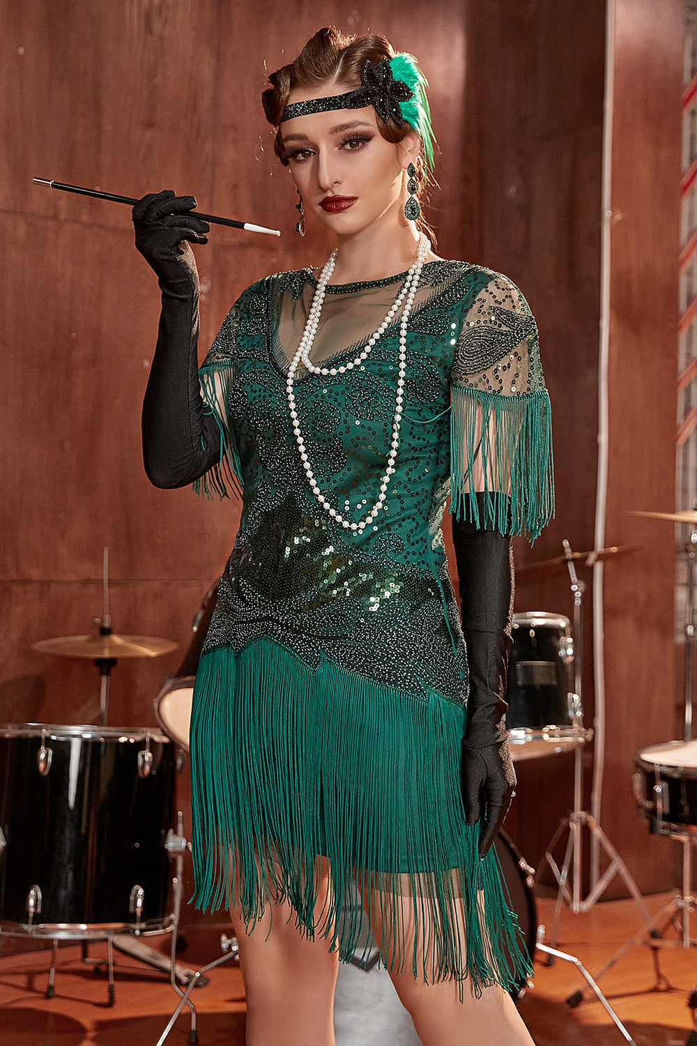 Vestido de Gatsby Gatsby com franjas