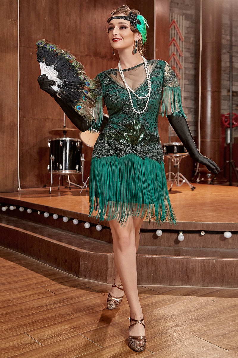 Carregar imagem no visualizador da galeria, Vestido de Gatsby Gatsby com franjas