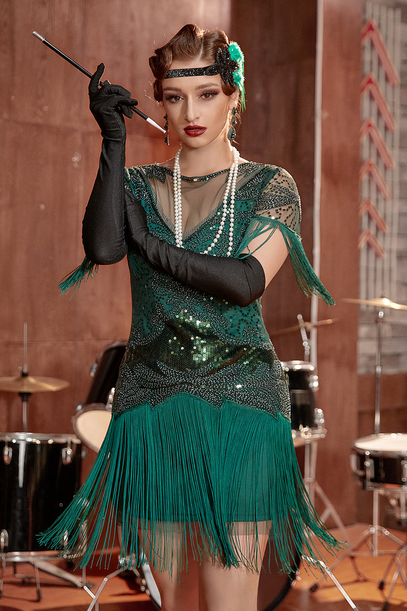 Carregar imagem no visualizador da galeria, Vestido de Gatsby Gatsby com franjas