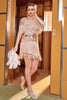 Carregar imagem no visualizador da galeria, Rose Golden Bateau Neck 1920s Gatsby Dress With Fringes