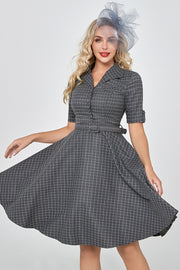 Cinza vestido vintage de 1950