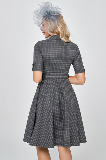 Cinza vestido vintage de 1950