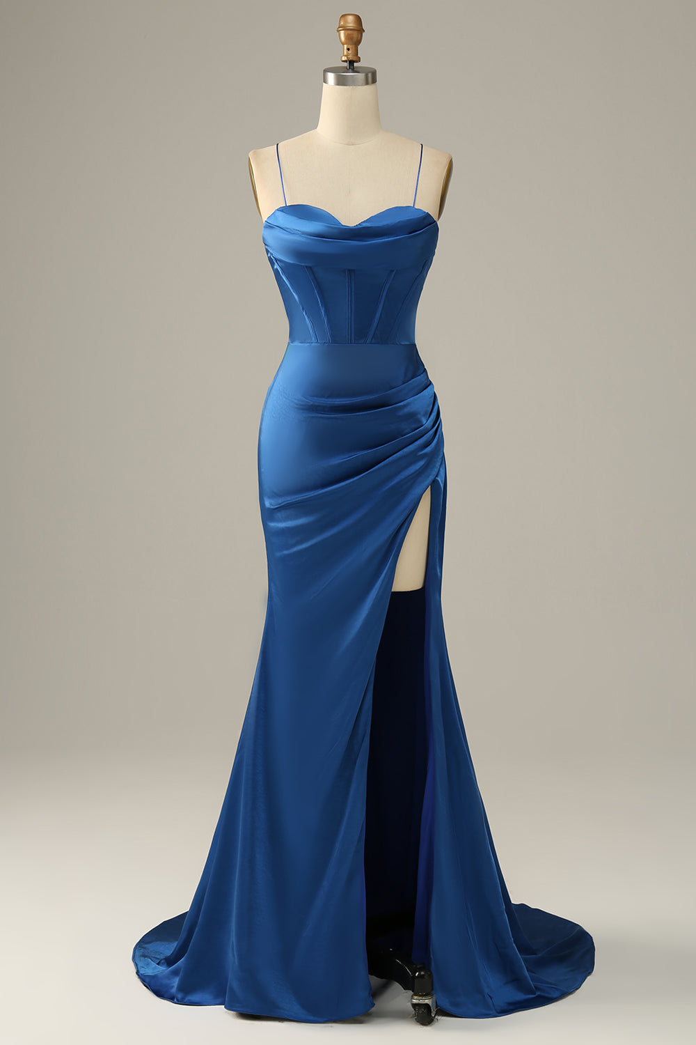 Vestido de baile sereia azul real