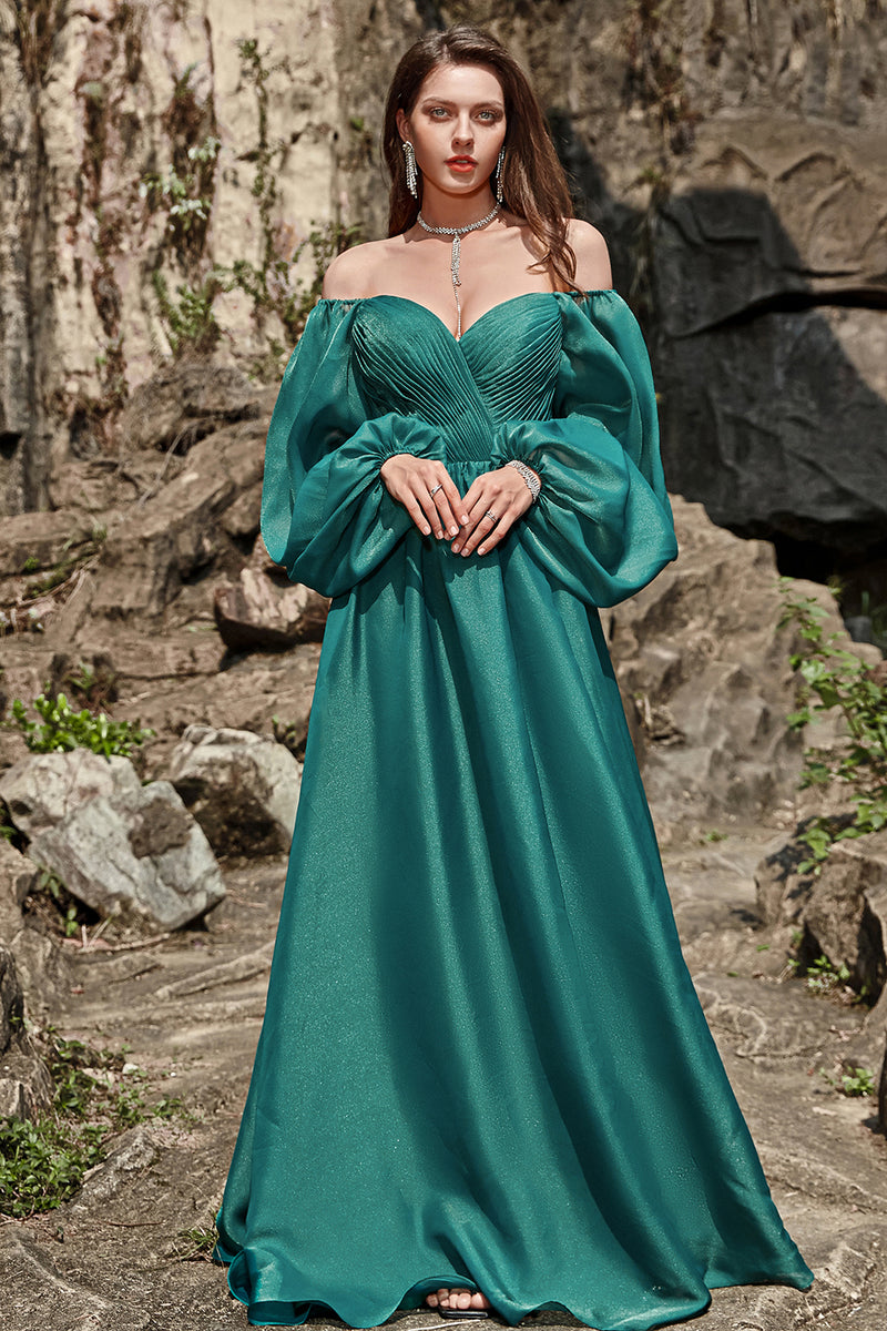 Zapaka Mulher Escuro Verde Vestido de Veludo Fuera del Hombro Vestido  Ajustado – ZAPAKA PT