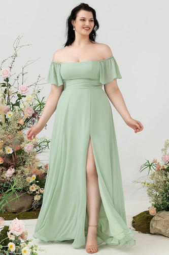 Fora do Ombro Vestido de Dama de Honor