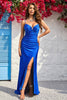 Carregar imagem no visualizador da galeria, Sereia Cintas de Espaguete Azul Real Vestido de Festa