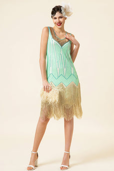 Verde Fringes 1920s Gatsby Com 20s Acessórios Set