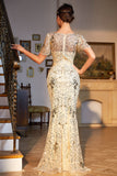 Dourado Lantejoulas 1920s Vestido com Acessórios set