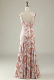 Blush Floral Boho Sereia Vestido Madrinha