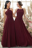 Carregar imagem no visualizador da galeria, Borgonha Alça Vestido De Chiffon Dama De Honra