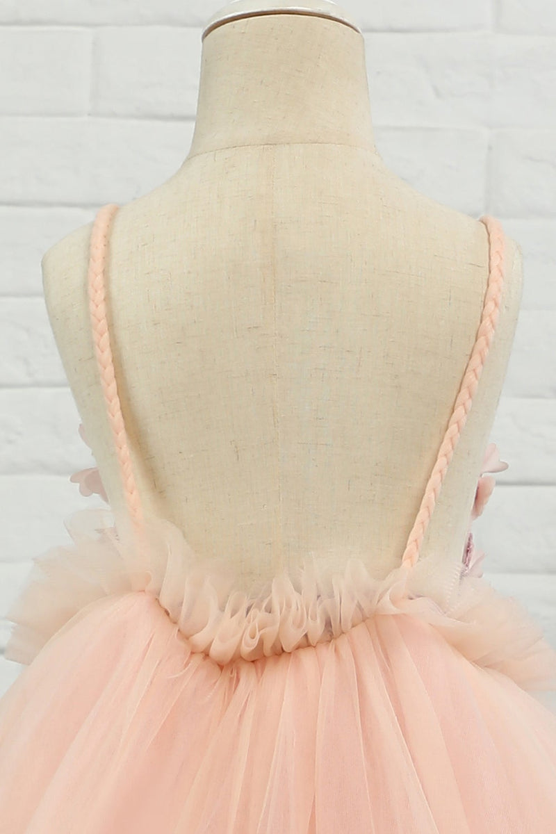 Carregar imagem no visualizador da galeria, Vestido de menina de menina de manta de spaghetti de tulle rosa